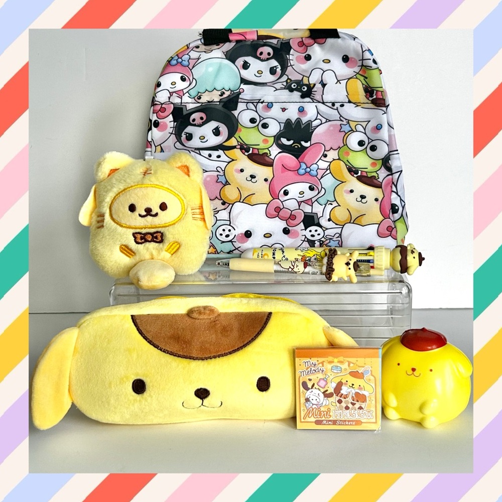 💛(POM0035) Pompompurin & Friends Adorable 6-Piece Lunch Cooler Bundle!